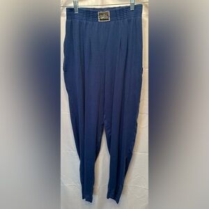 California Crazee Wear Baggy Parachute Pants 90s Size Medium Solid Blue